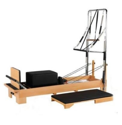 OEM Ahşap Çelik Pilates Egzersiz Ekipmanları Yarım Trapezli Pilates Reformer